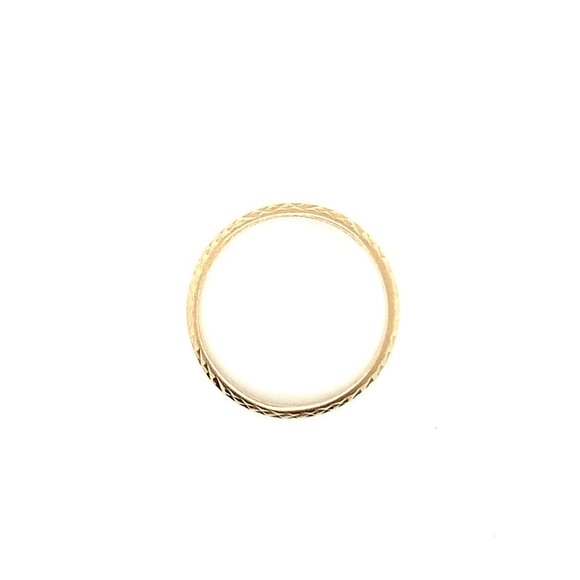 14K Polished Textured Stacking Ring / Wedding Band - Picture 3 of 3